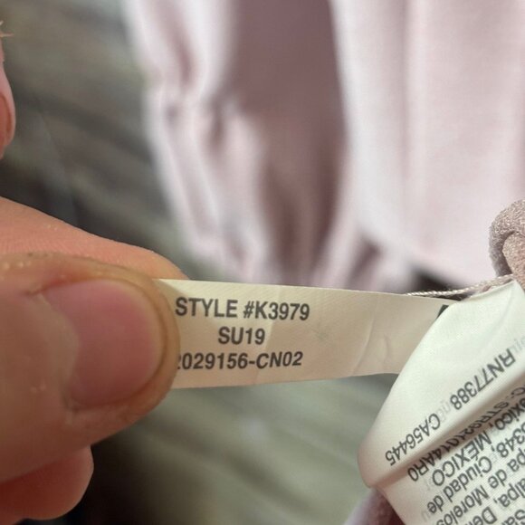 Madewell Texture & Thread Crepe Wrap Top L Large Light‎ Pink Long Sleeve V Neck - Picture 6 of 6